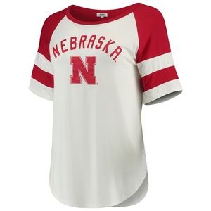 Nebraska Huskers Football Stripe T-Shirt NWT